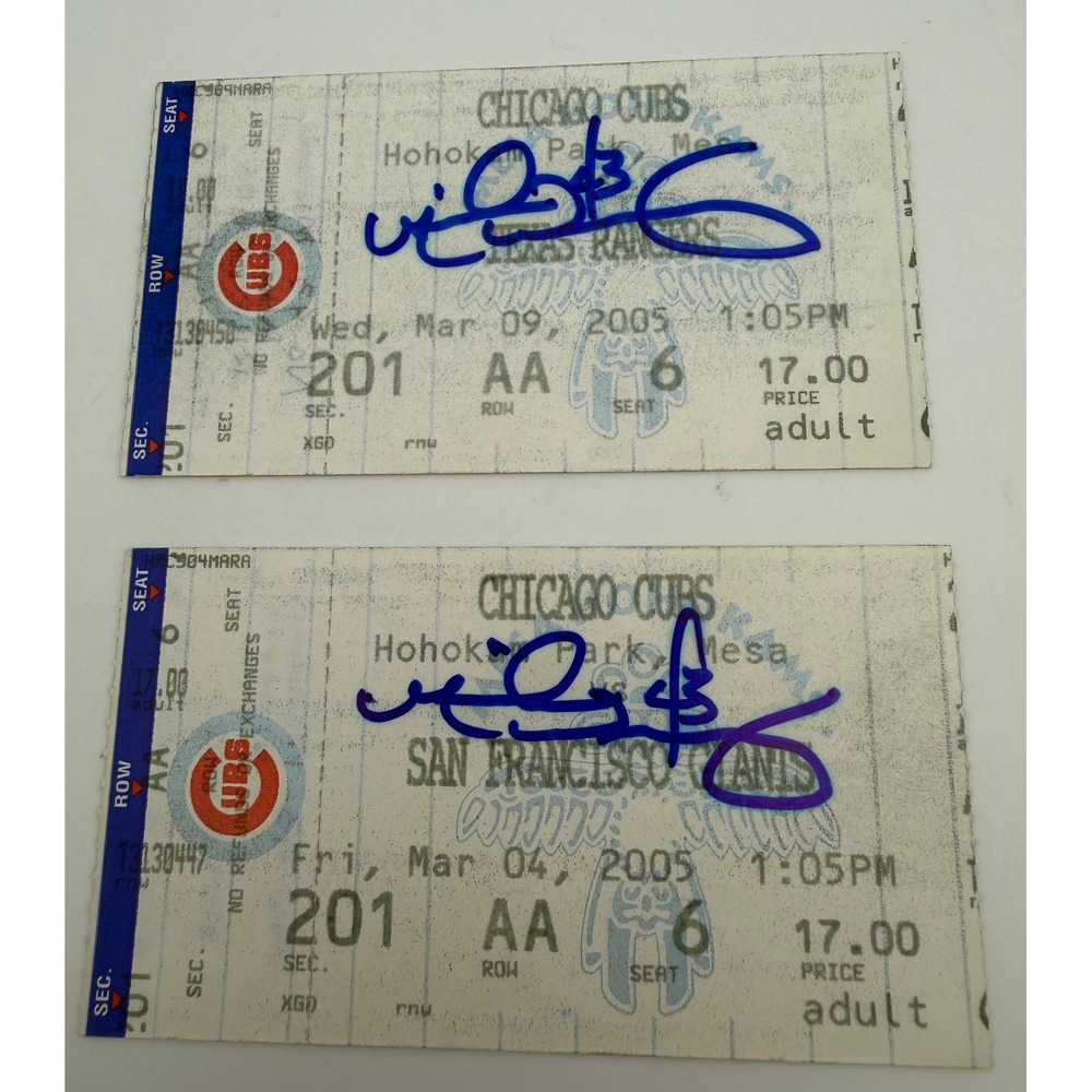 Michael Wuertz Signed Chicago Cubs Spring Training Tickets Lot 2004 2005 Mesa AZ